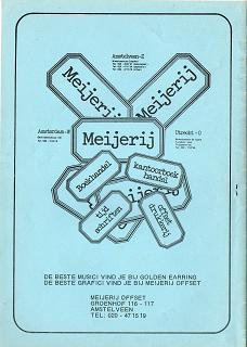 Golden Earring fanclub magazine 1977#8 back cover